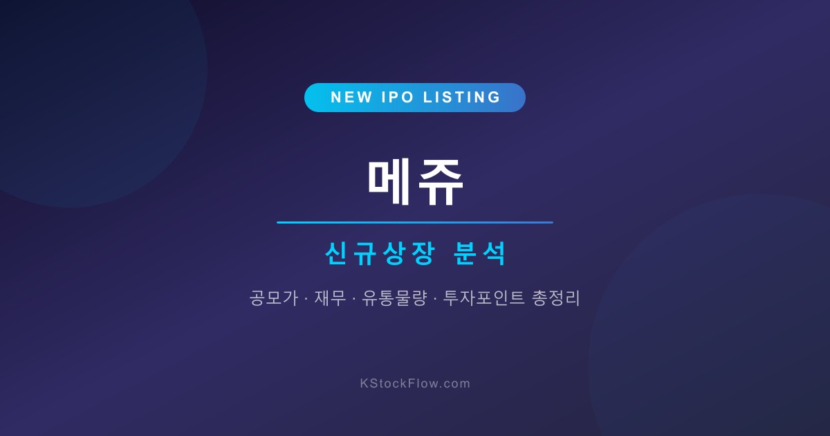 메쥬 상장 분석 | 공모가·재무·투자포인트 총정리